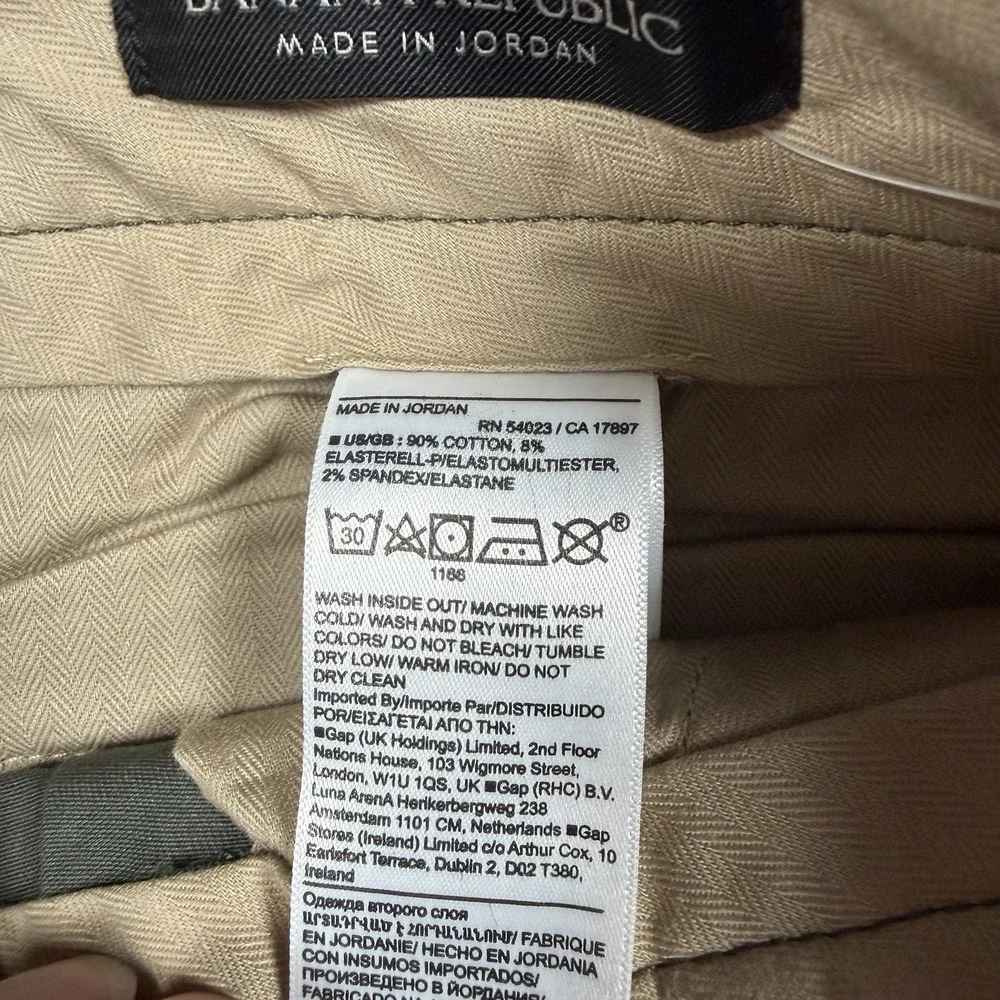 Banana Republic Smithfield Pants Men 32X32 Rapid Movement Chino Relaxed Pleated